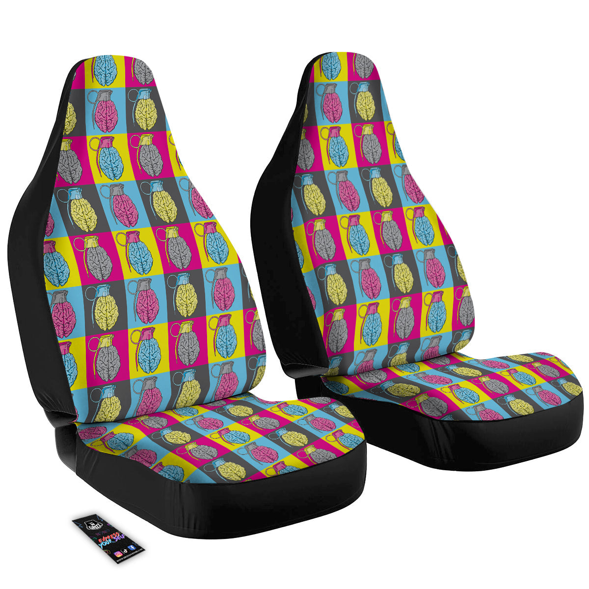 Brain Bomb Colorful Print Pattern Car Seat Covers-grizzshop