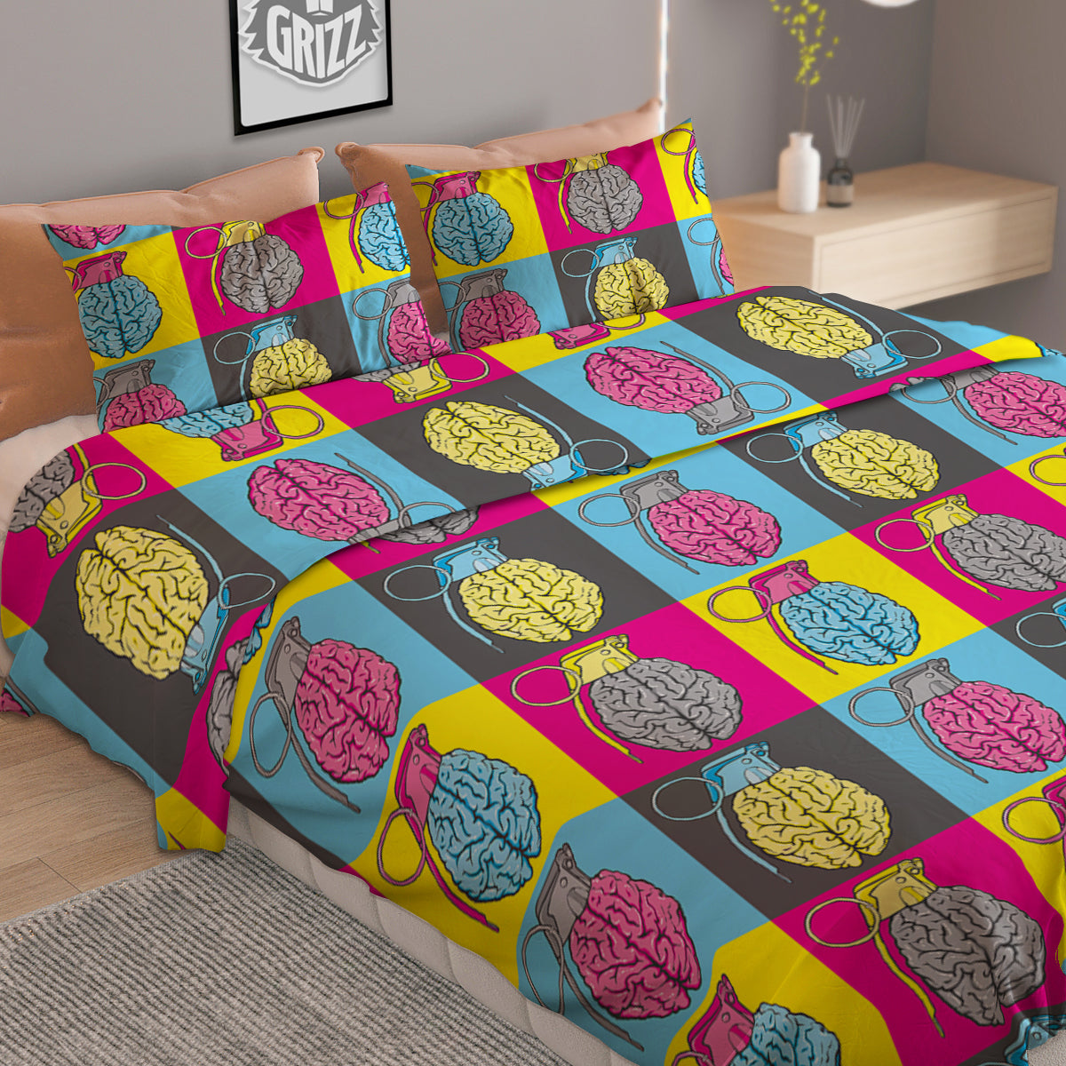 Brain Bomb Colorful Print Pattern Duvet Cover Bedding Set