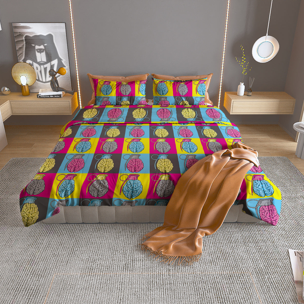 Brain Bomb Colorful Print Pattern Duvet Cover Bedding Set