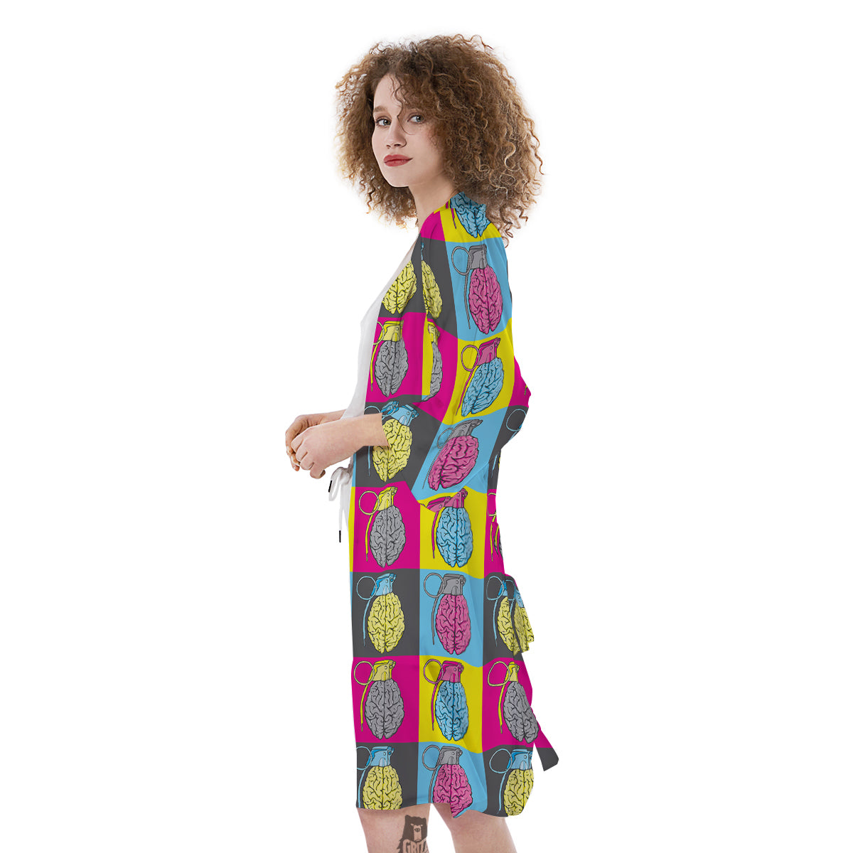 Brain Bomb Colorful Print Pattern Kimono-grizzshop