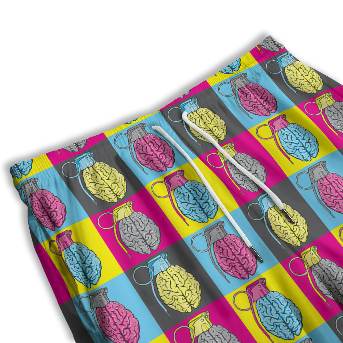 Brain Bomb Colorful Print Pattern Men's Athletic Shorts