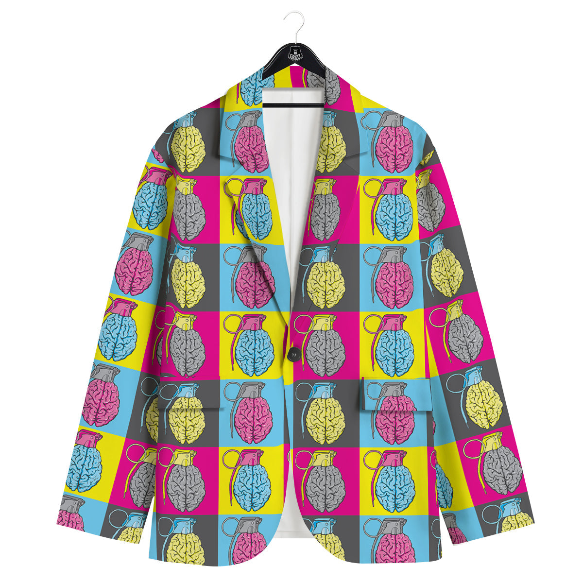Brain Bomb Colorful Print Pattern Men's Sport Coat-grizzshop