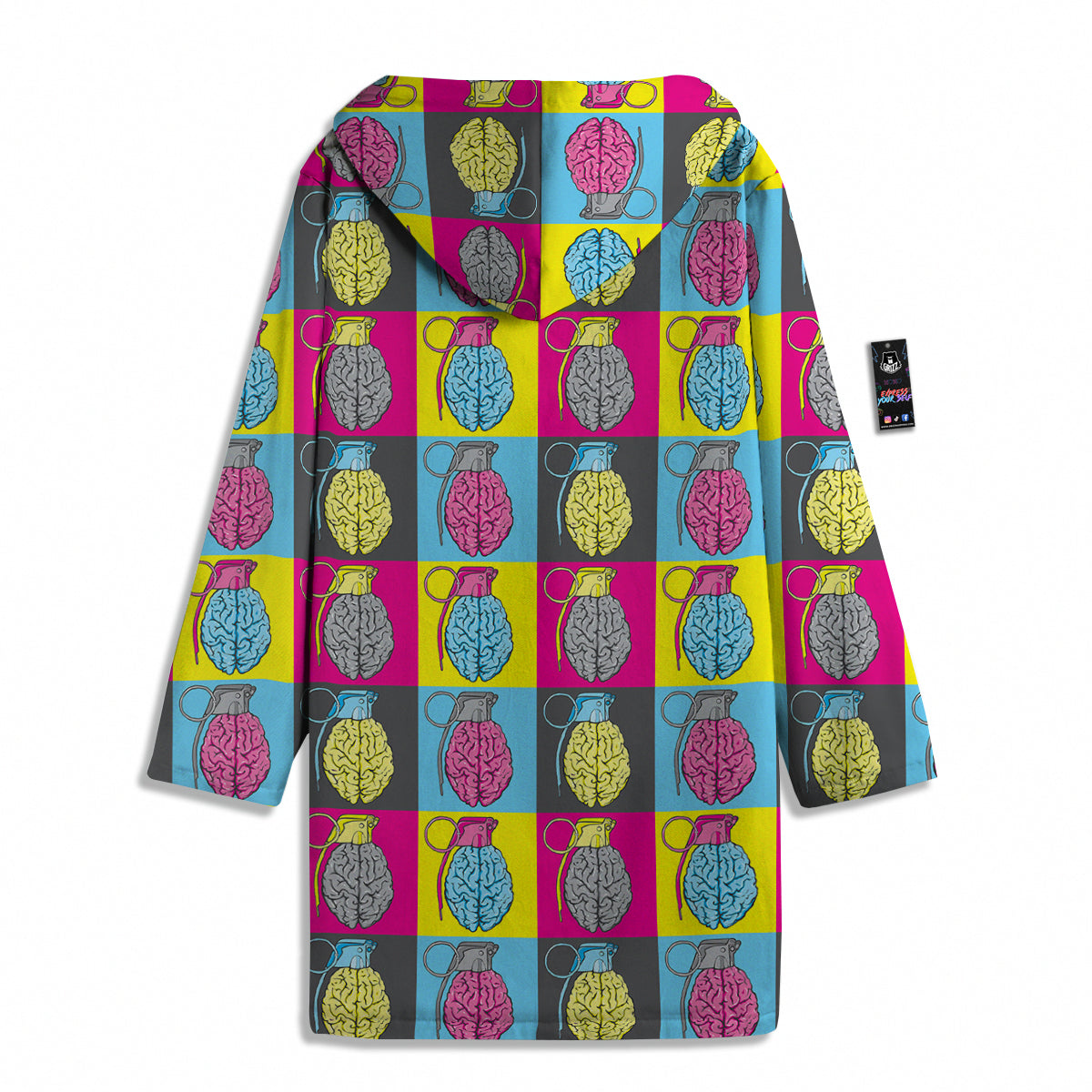 Brain Bomb Colorful Print Pattern Men's Windbreaker Jacket-grizzshop