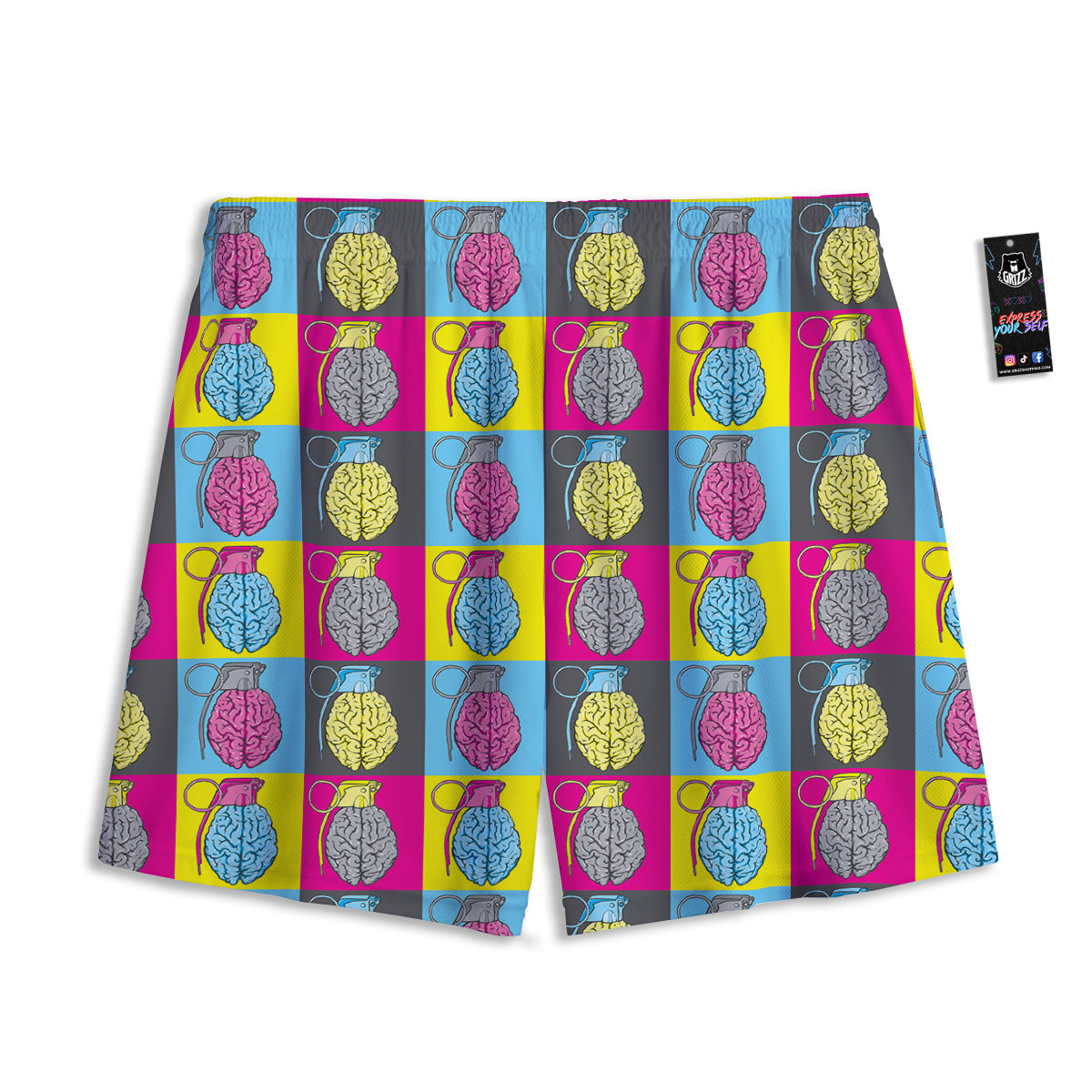 Cookies Gingerbread Man Print Pattern Mesh Shorts