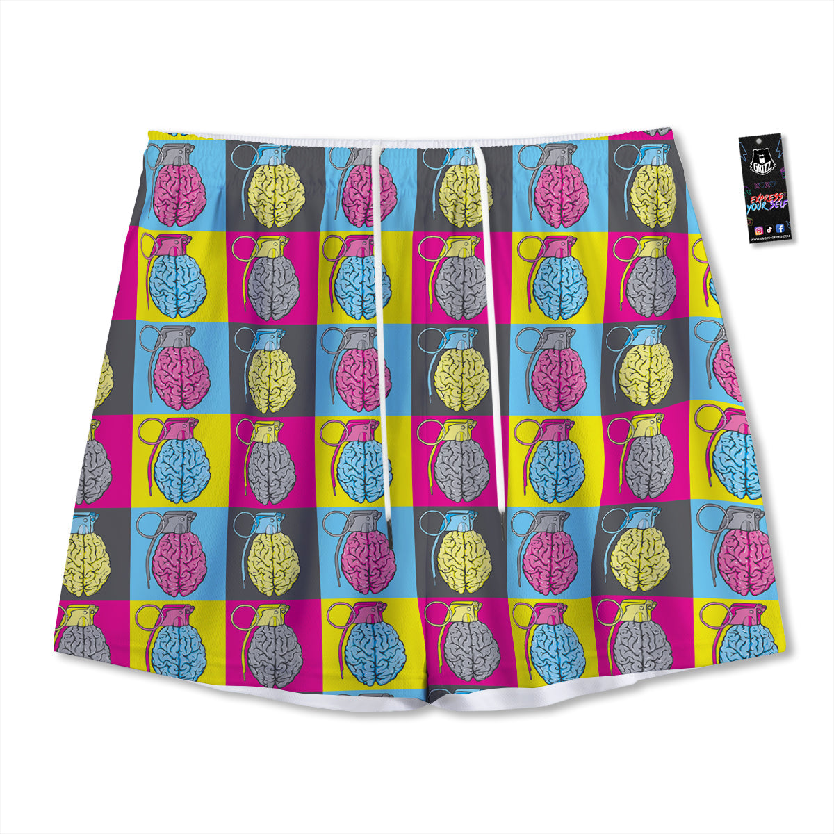 Cookies Gingerbread Man Print Pattern Mesh Shorts