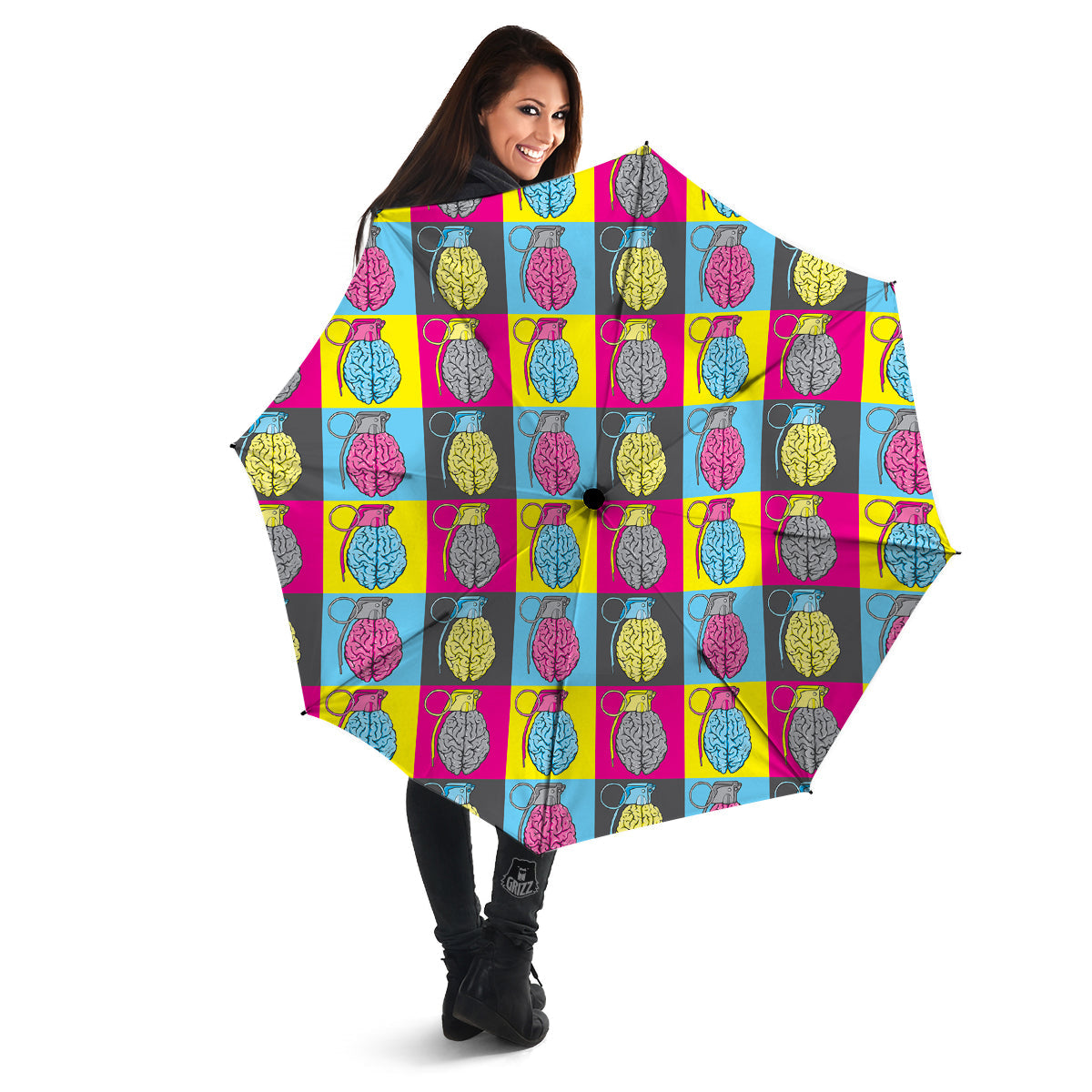 Brain Bomb Colorful Print Pattern Umbrella-grizzshop