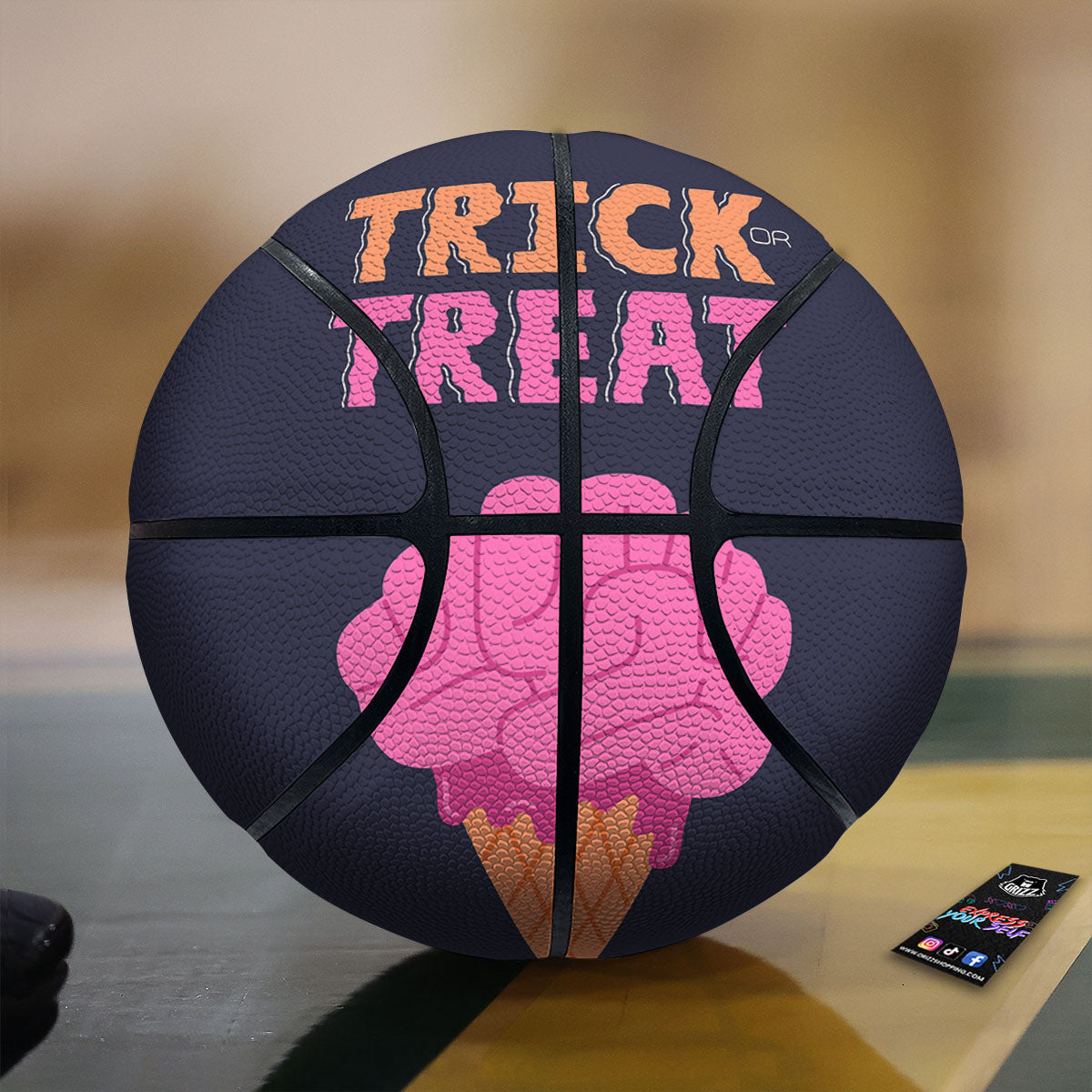 Brain Halloween Print Basketball-grizzshop