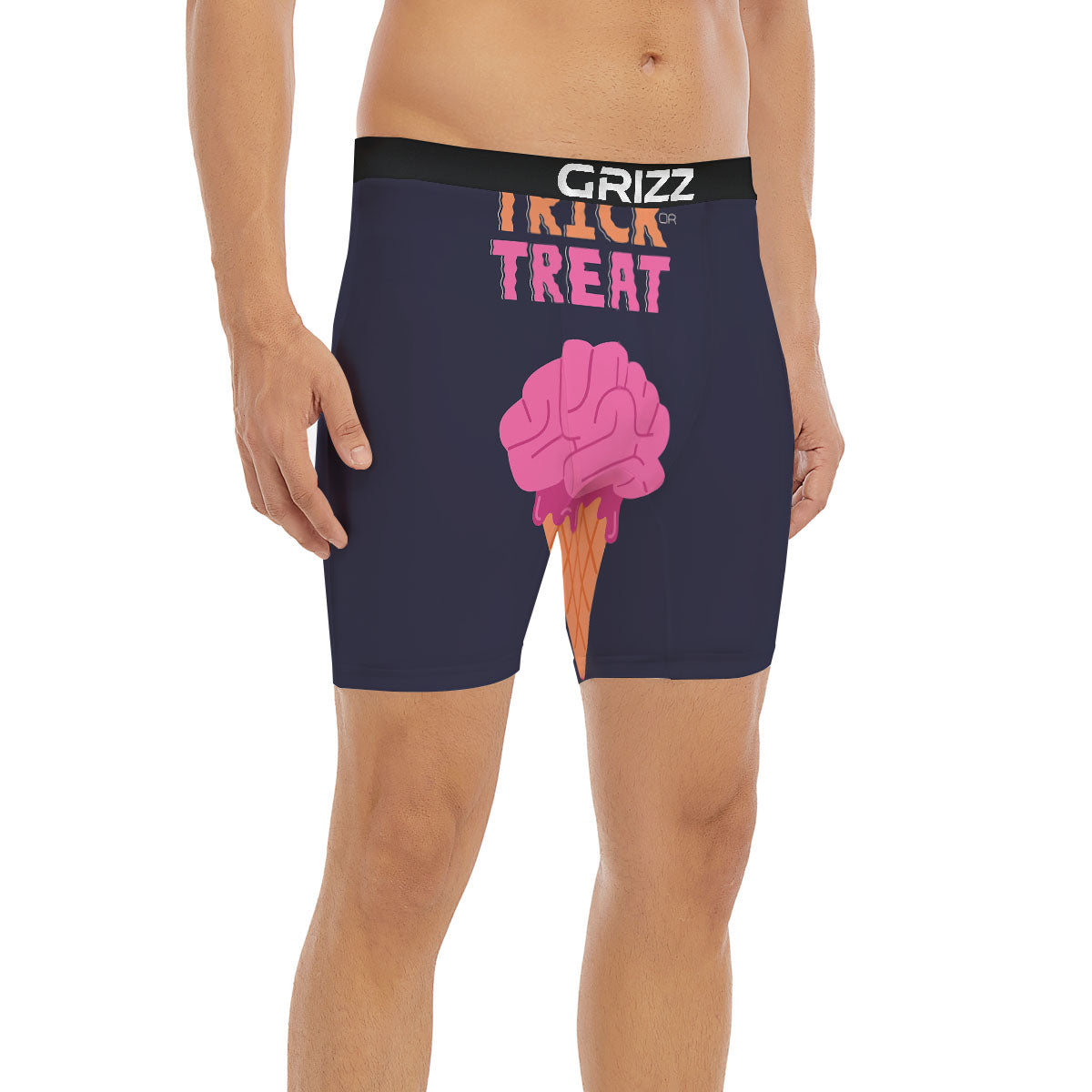 Brain Halloween Print Boxer Briefs-grizzshop