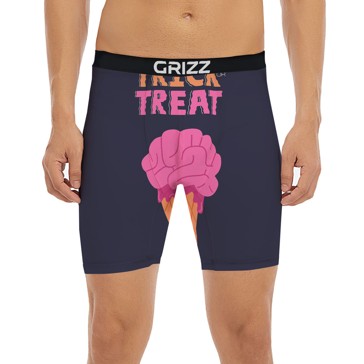 Brain Halloween Print Boxer Briefs-grizzshop