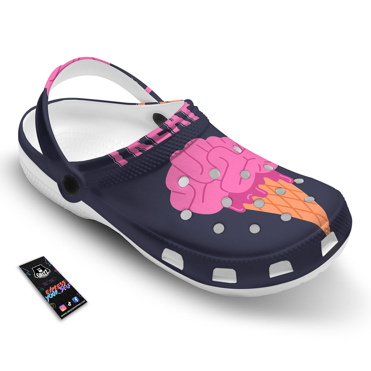 Brain Halloween Print Clog-grizzshop