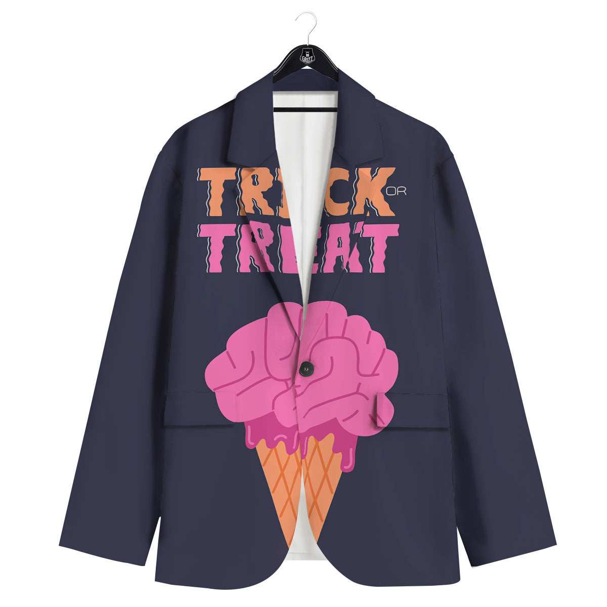 Brain Halloween Print Men's Sport Coat-grizzshop