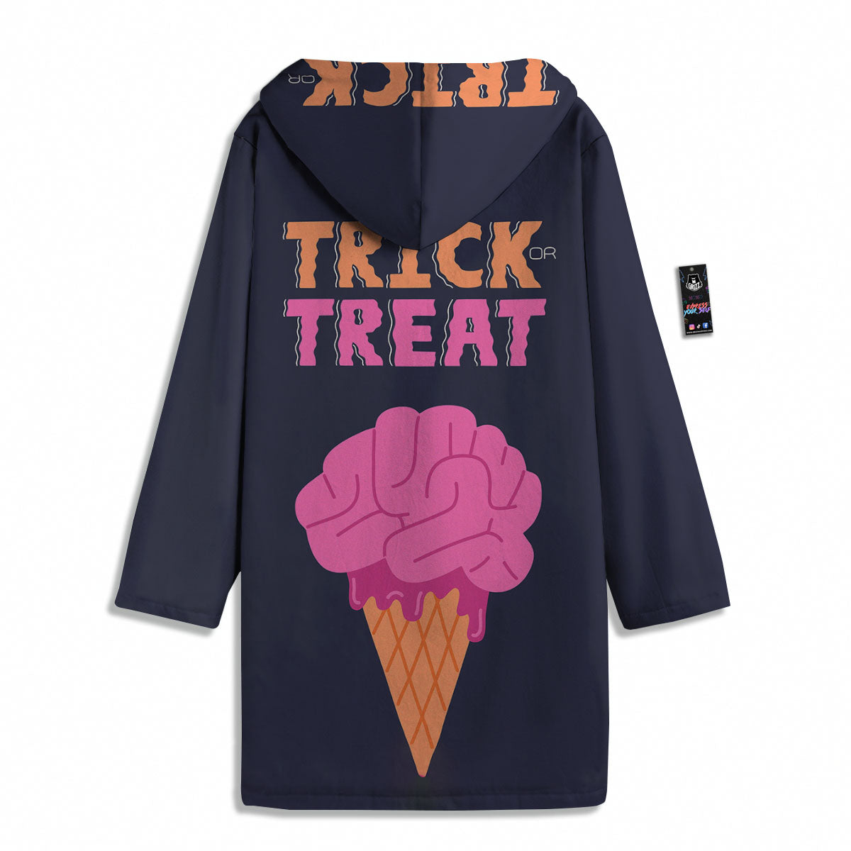 Brain Halloween Print Men's Windbreaker Jacket-grizzshop