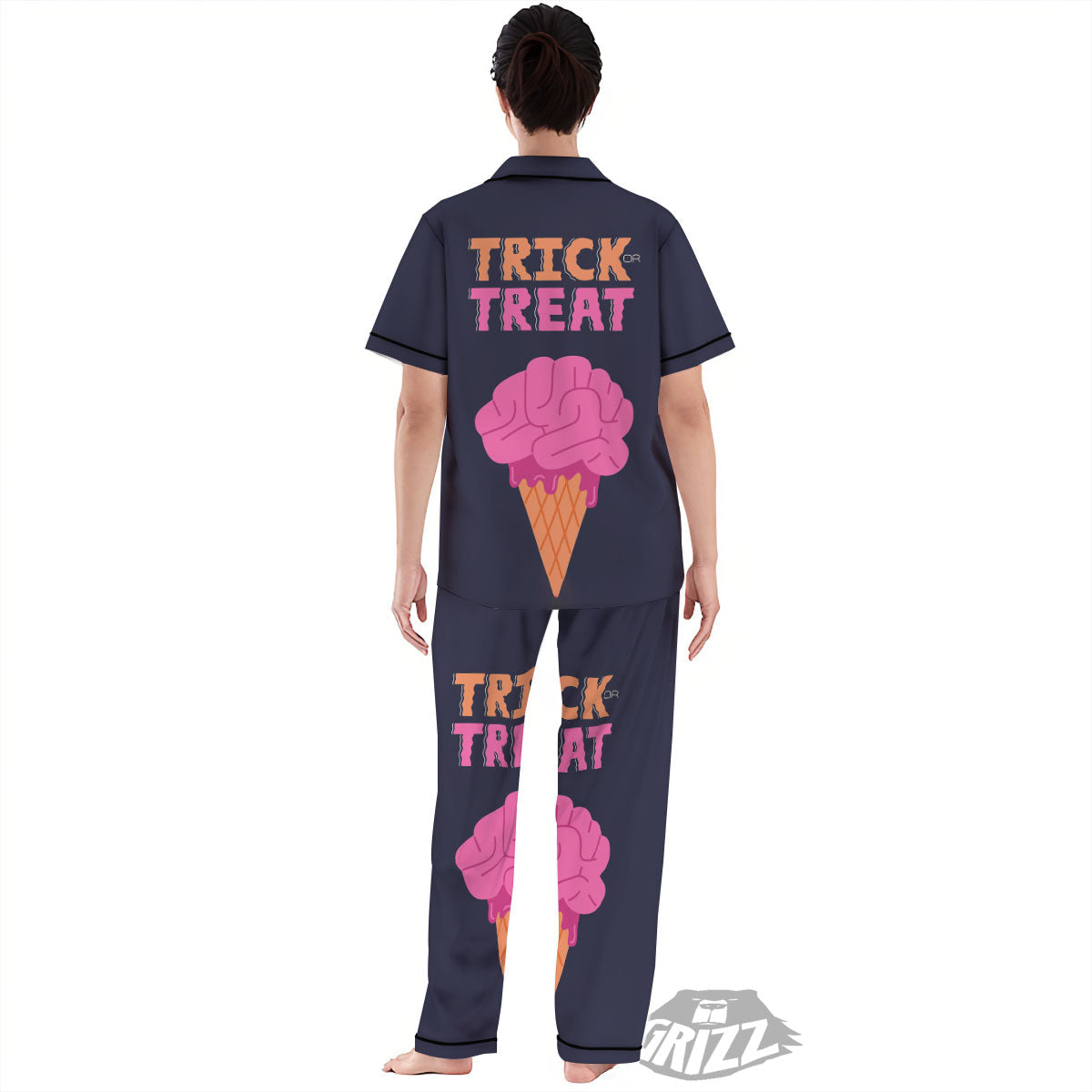 Brain Halloween Print Women's Pajamas Set-grizzshop