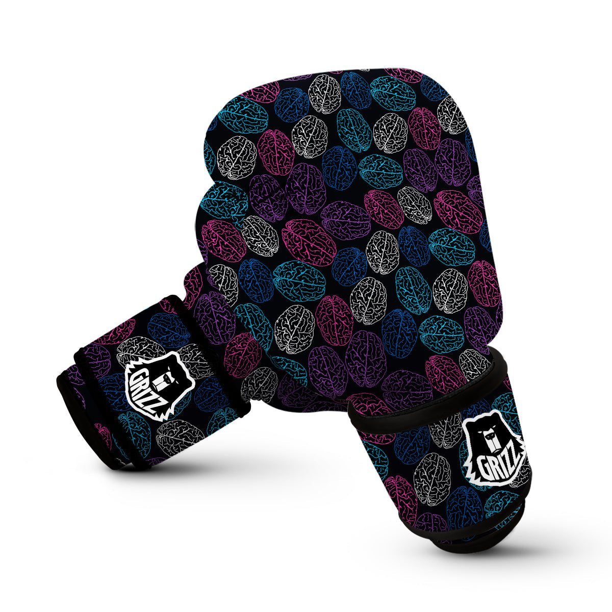 Brain Pattern Print Boxing Gloves-grizzshop