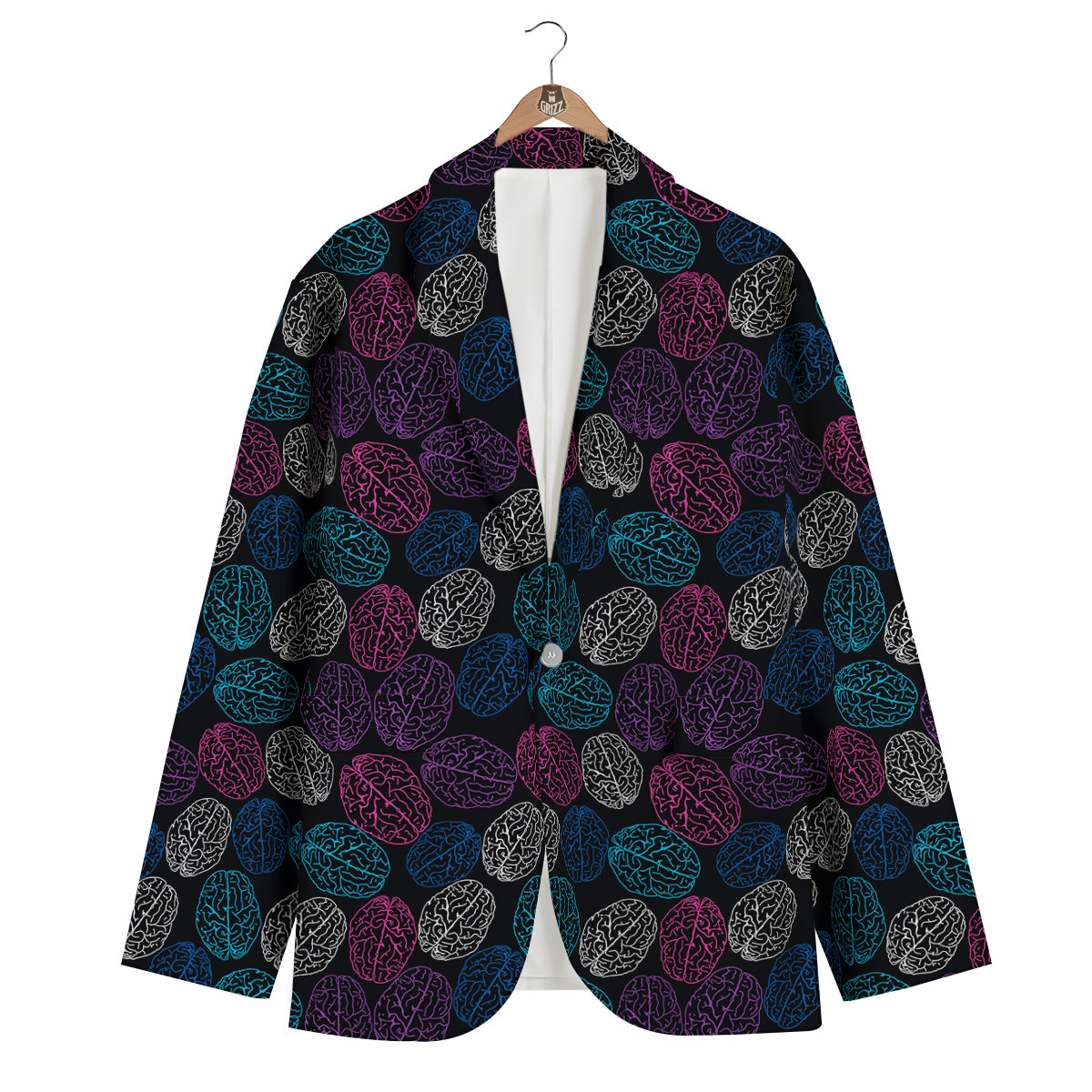 Brain Pattern Print Men's Blazer-grizzshop