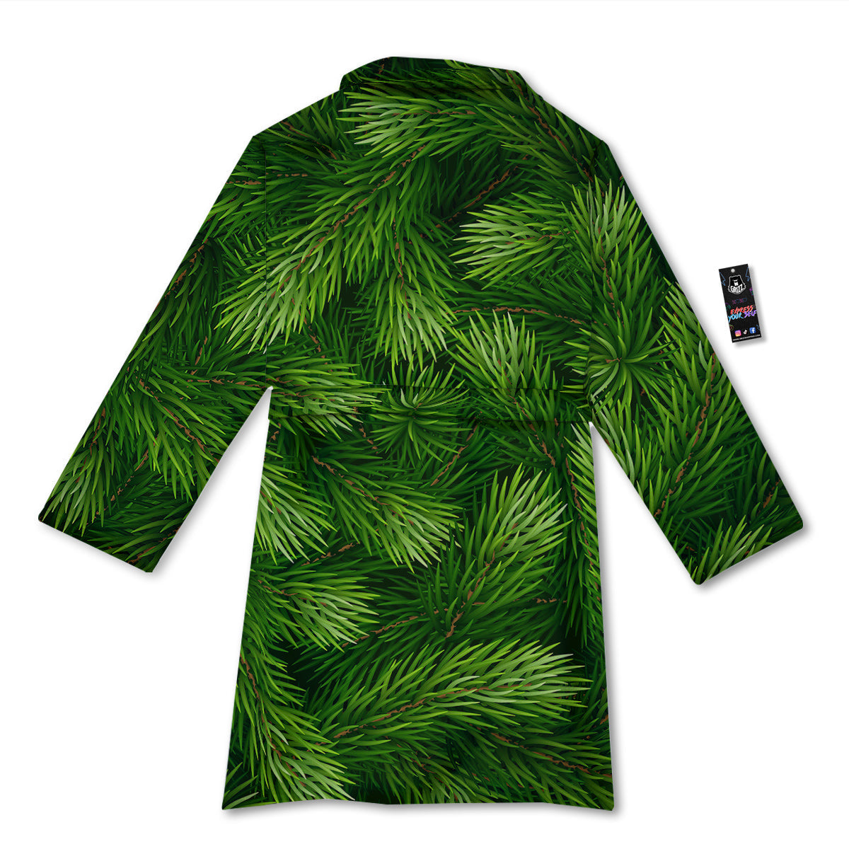 Branches Christmas Tree Print Bathrobe-grizzshop