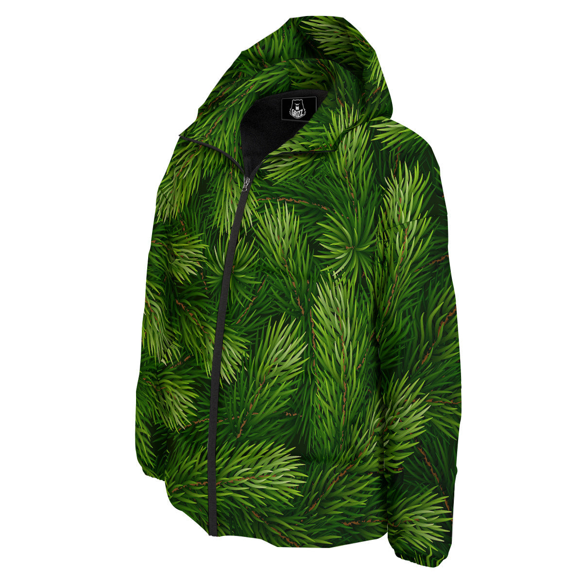 Branches Christmas Tree Print Down Jacket-grizzshop