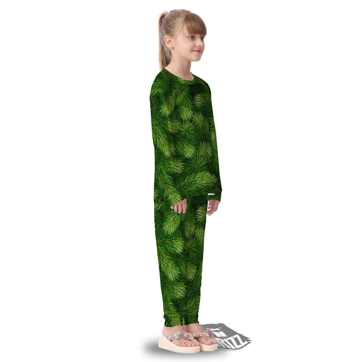 Branches Christmas Tree Print Kid's Pajamas-grizzshop