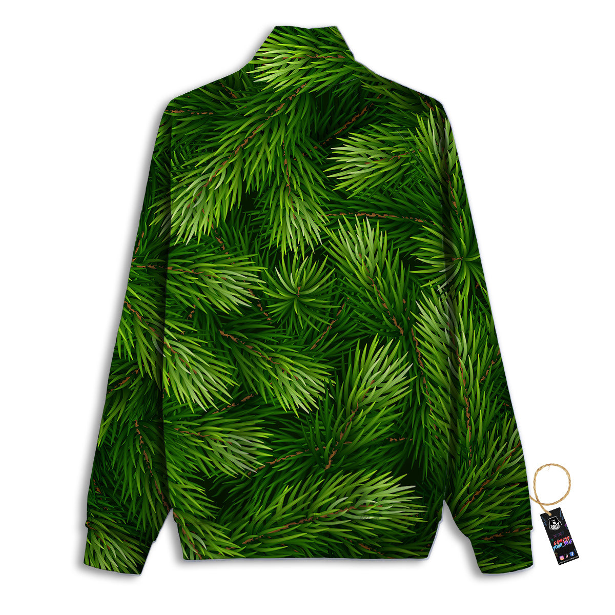 Branches Christmas Tree Print Track Jacket-grizzshop