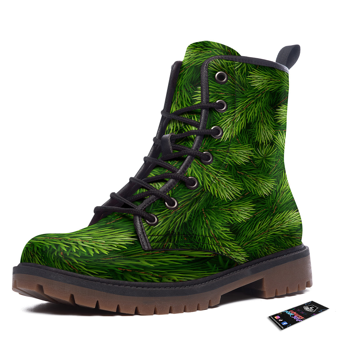 Branches Christmas Tree Print Work Boots-grizzshop
