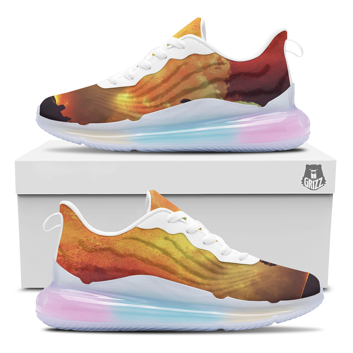 Brave Firefighter In The Fire Print Running Sneakers-grizzshop