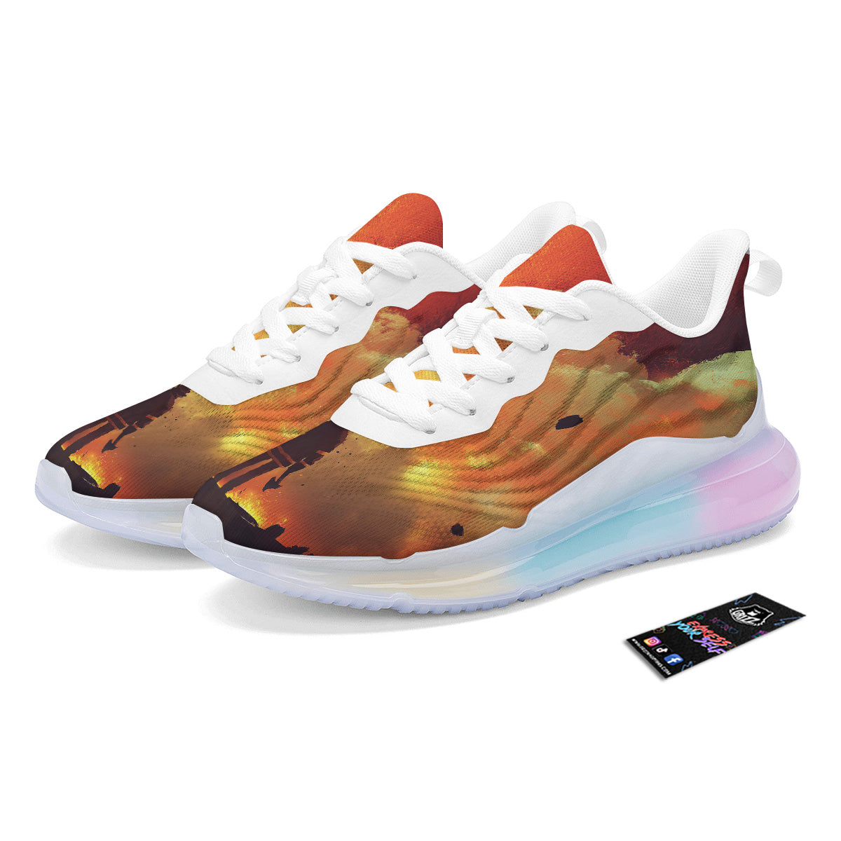 Brave Firefighter In The Fire Print Running Sneakers-grizzshop