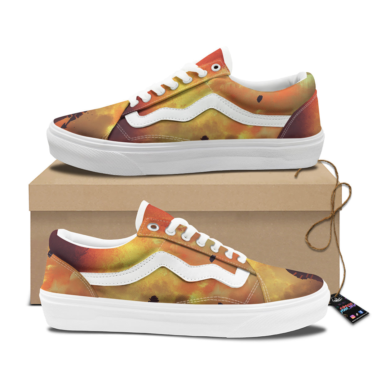 Brave Firefighter In The Fire Print Skate Shoes-grizzshop