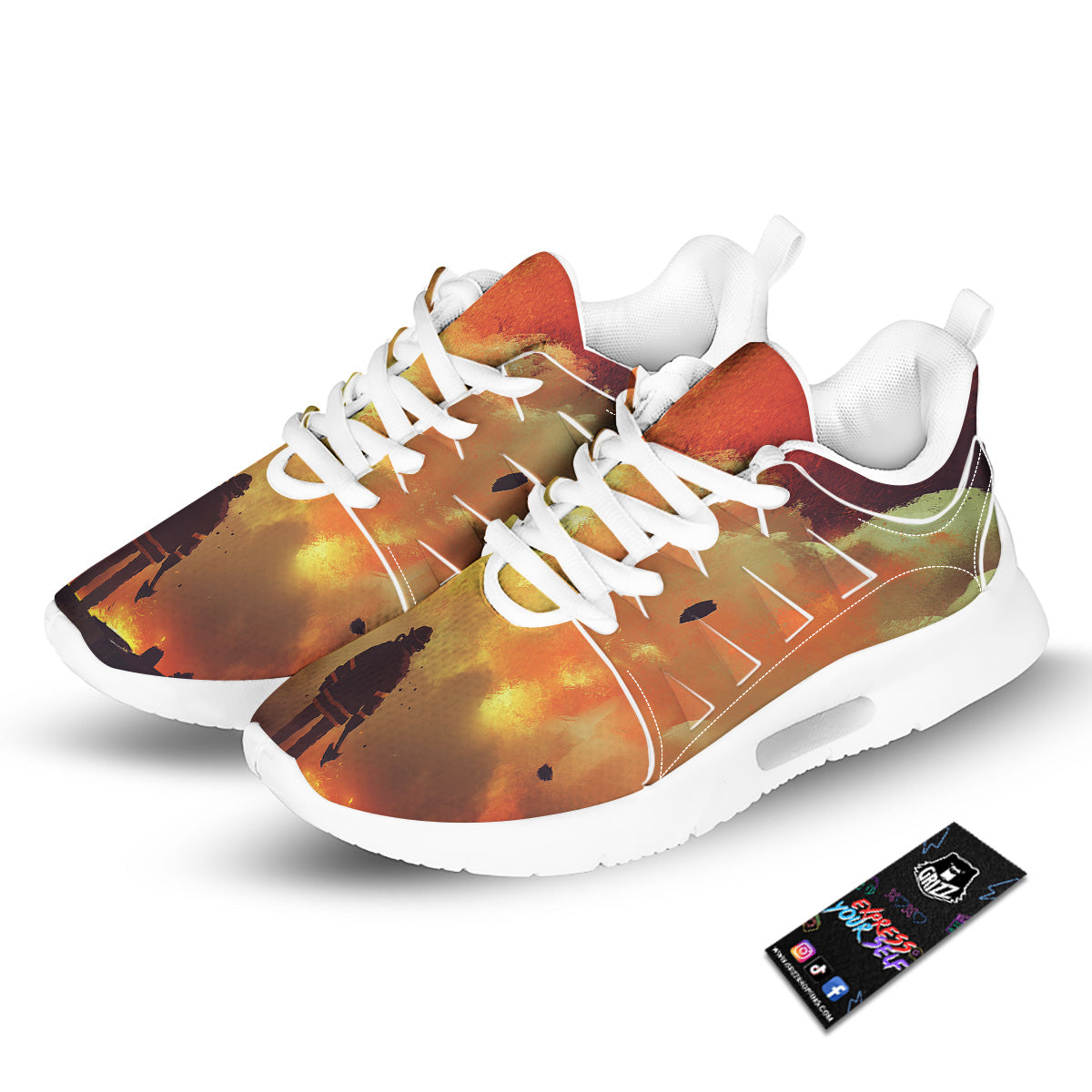 Brave Firefighter In The Fire Print Tennis Shoes-grizzshop