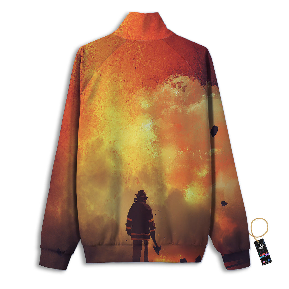 Brave Firefighter In The Fire Print Track Jacket-grizzshop