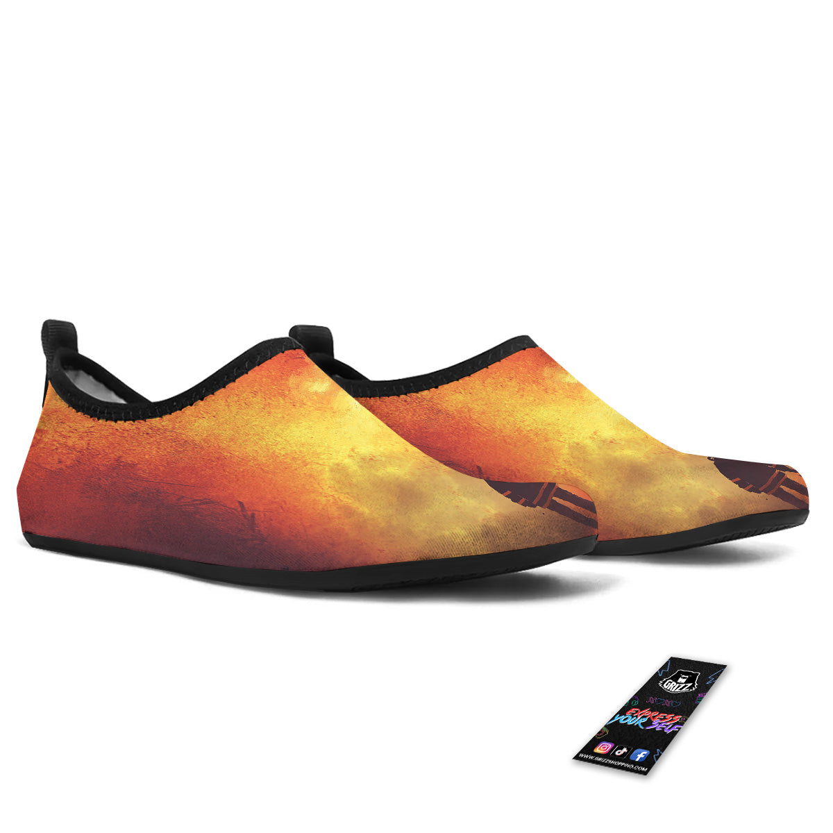 Brave Firefighter In The Fire Print Water Shoes-grizzshop