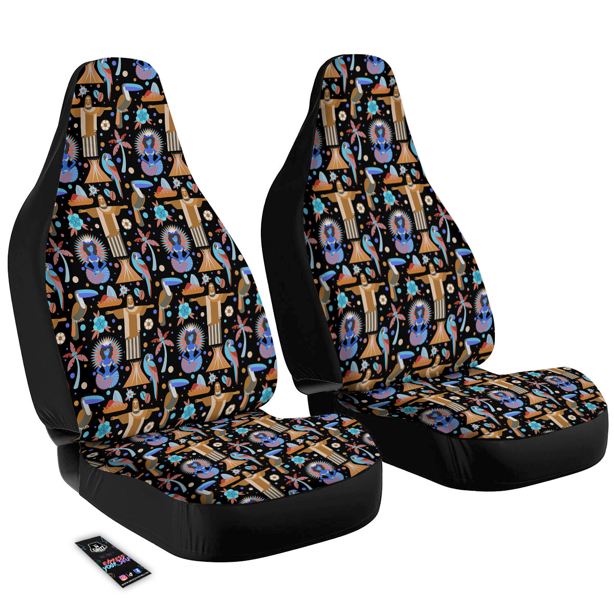 Brazil Symbols Country Print Pattern Car Seat Covers-grizzshop