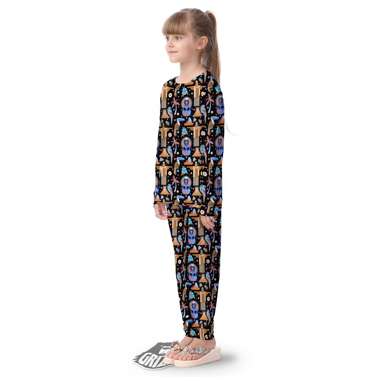 Brazil Symbols Country Print Pattern Kid's Pajamas-grizzshop
