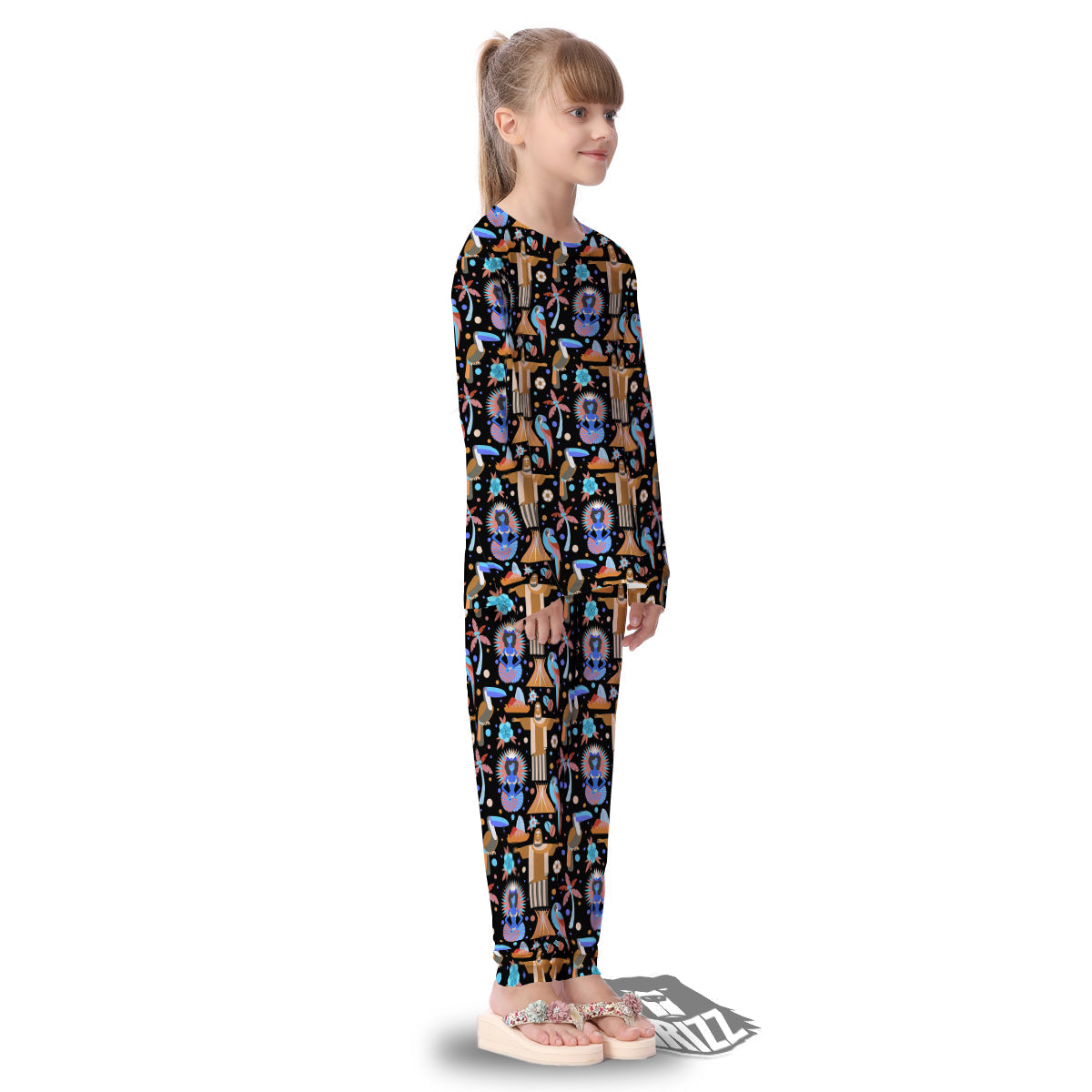 Brazil Symbols Country Print Pattern Kid's Pajamas-grizzshop