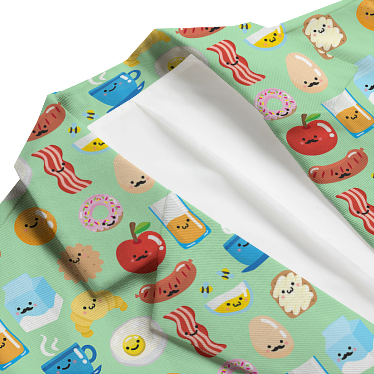 Breakfast Cartoon Print Pattern Men's Blazer-grizzshop