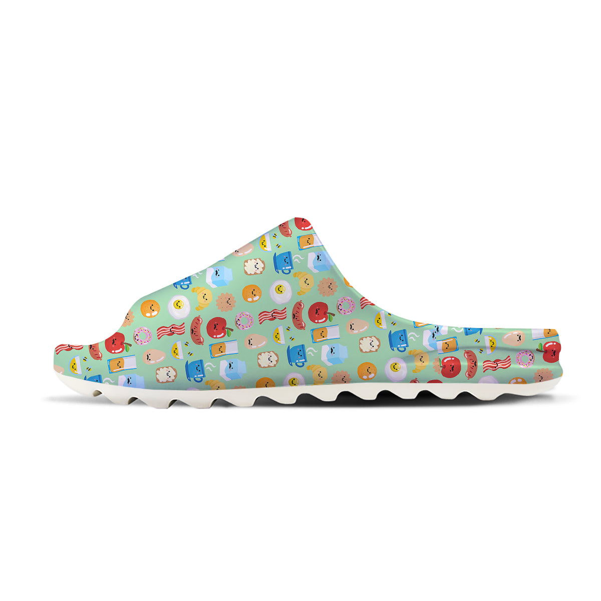 Breakfast Cartoon Print Pattern Sandals-grizzshop