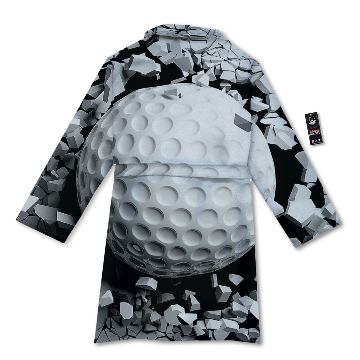 Breaking Wall Golf Ball Print Bathrobe-grizzshop