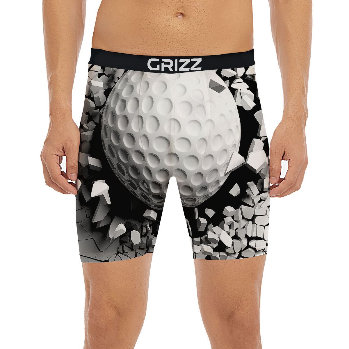 Breaking Wall Golf Ball Print Boxer Briefs