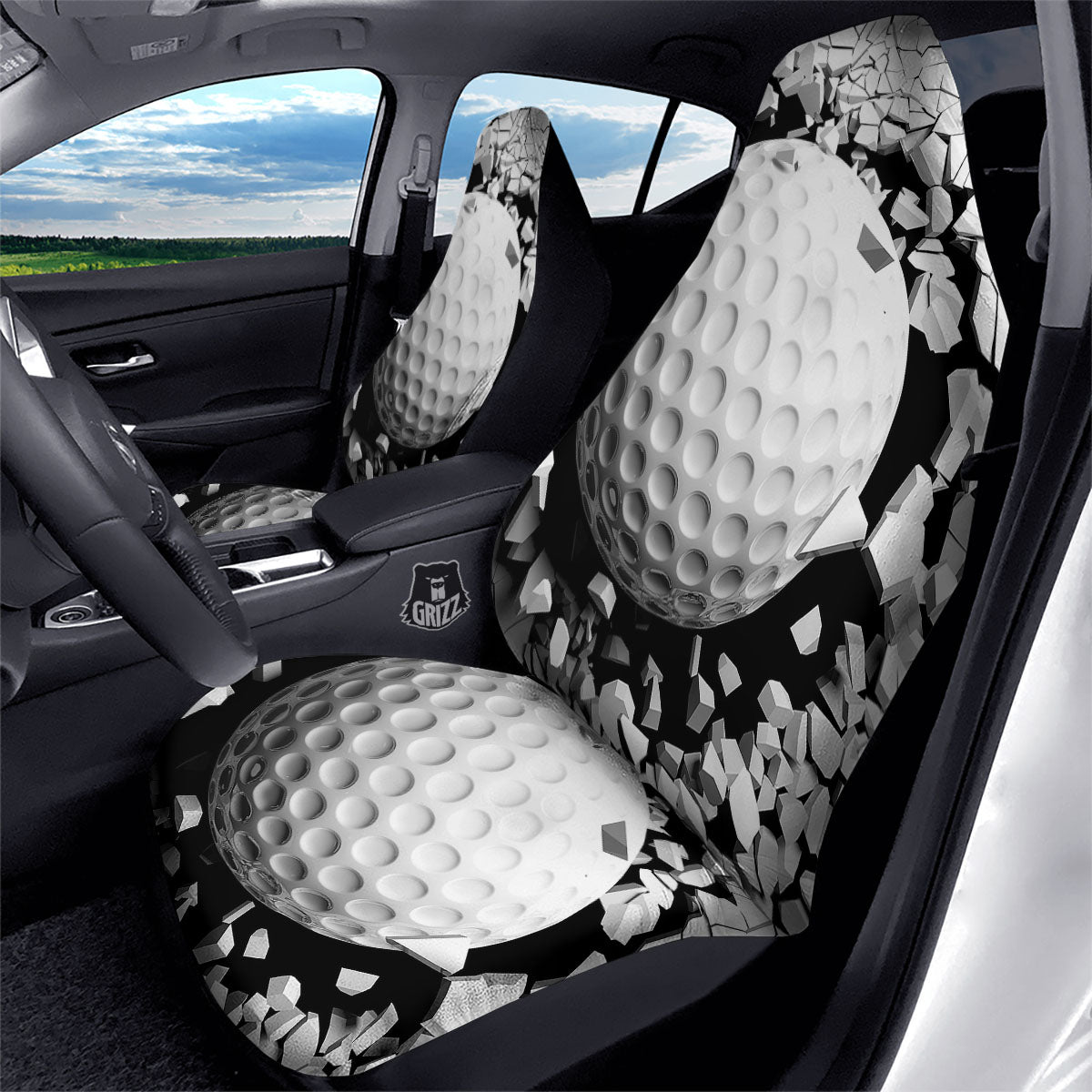 Breaking Wall Golf Ball Print Car Seat Covers-grizzshop