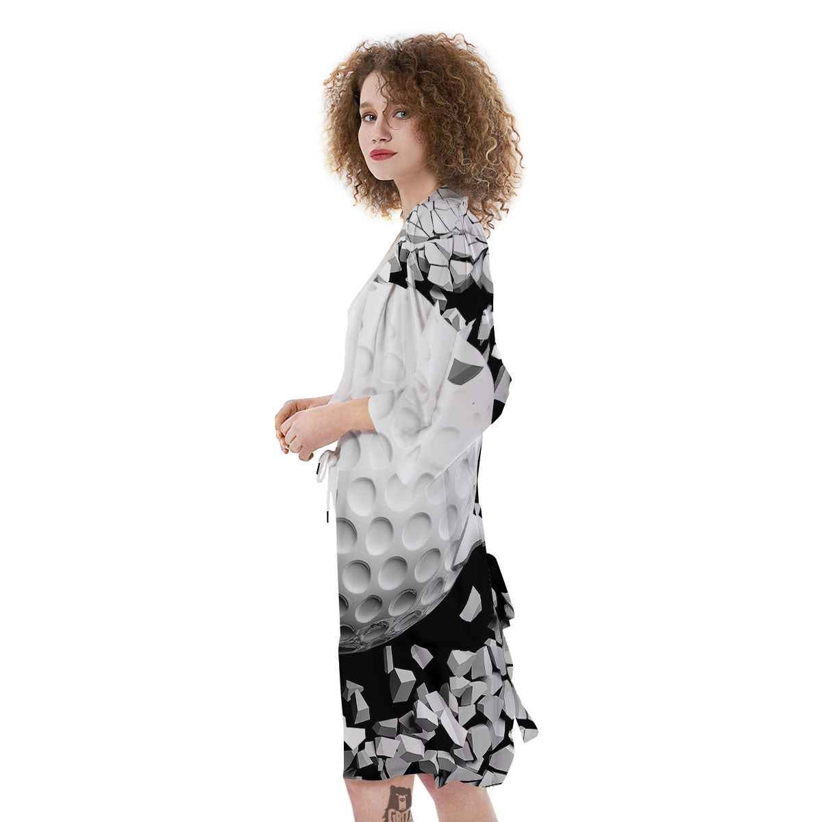 Breaking Wall Golf Ball Print Kimono-grizzshop