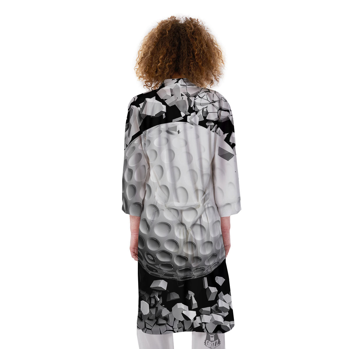 Breaking Wall Golf Ball Print Kimono-grizzshop