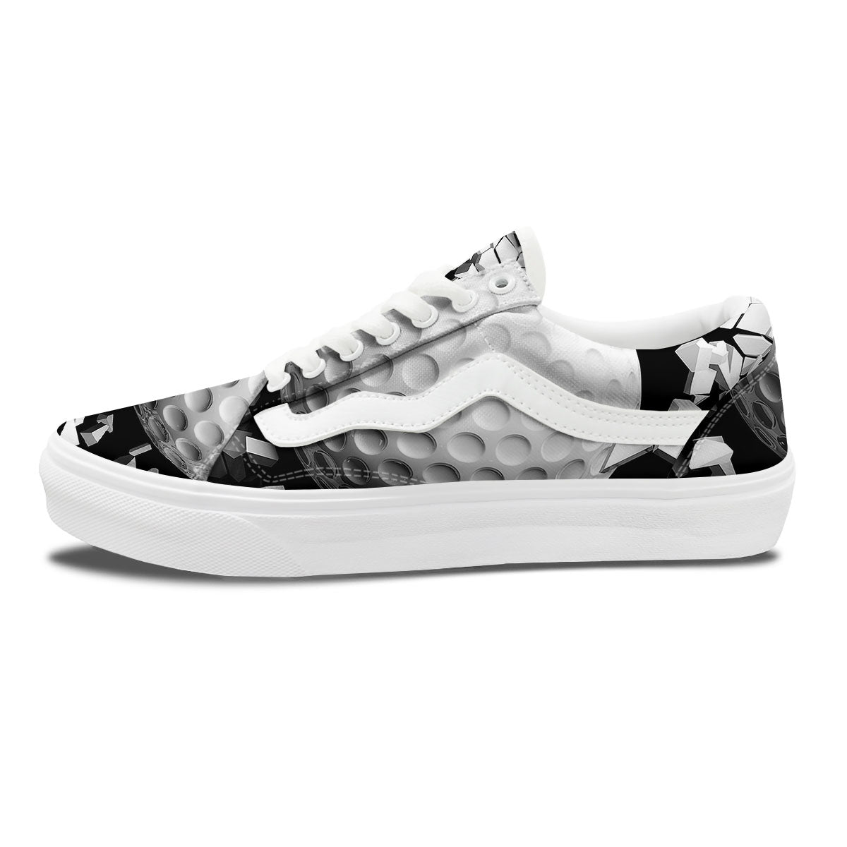 Breaking Wall Golf Ball Print Skate Shoes-grizzshop