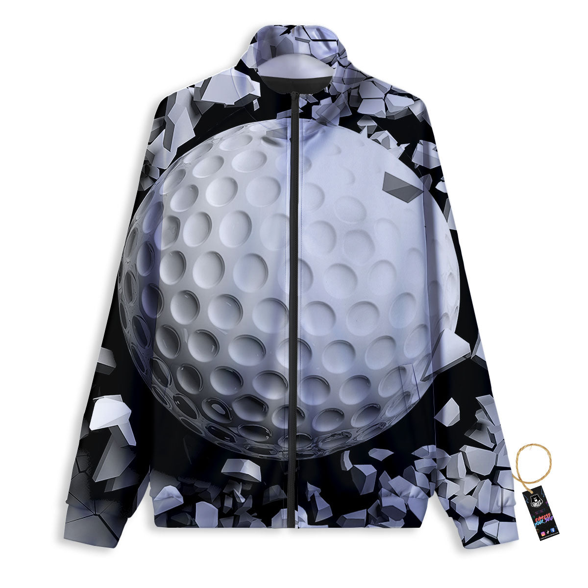 Breaking Wall Golf Ball Print Track Jacket-grizzshop