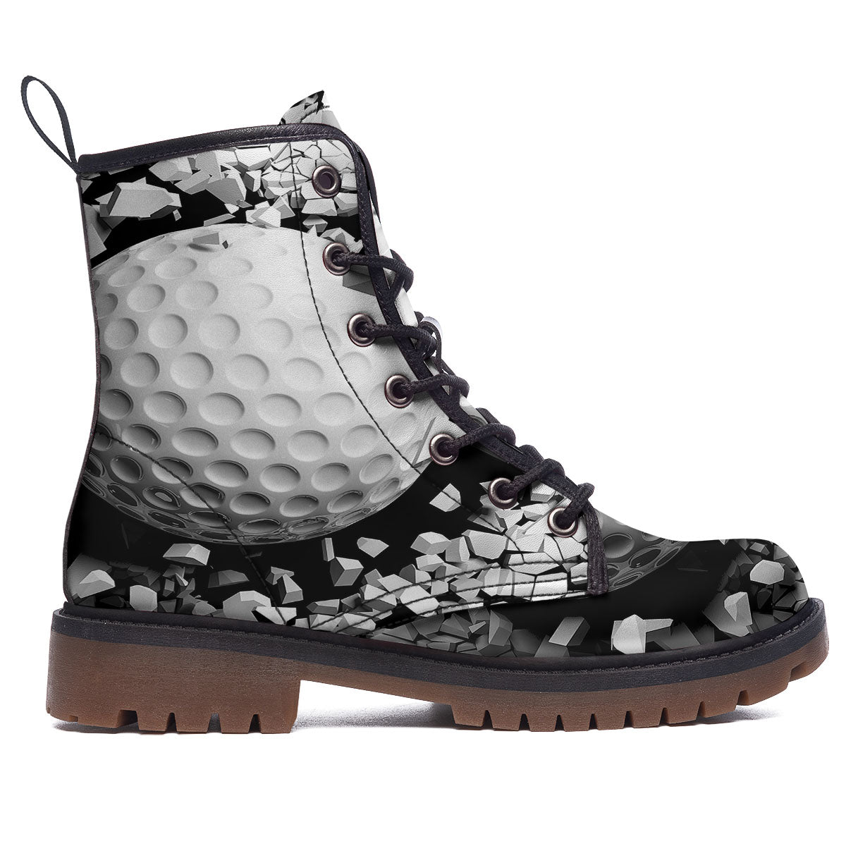 Breaking Wall Golf Ball Print Work Boots-grizzshop
