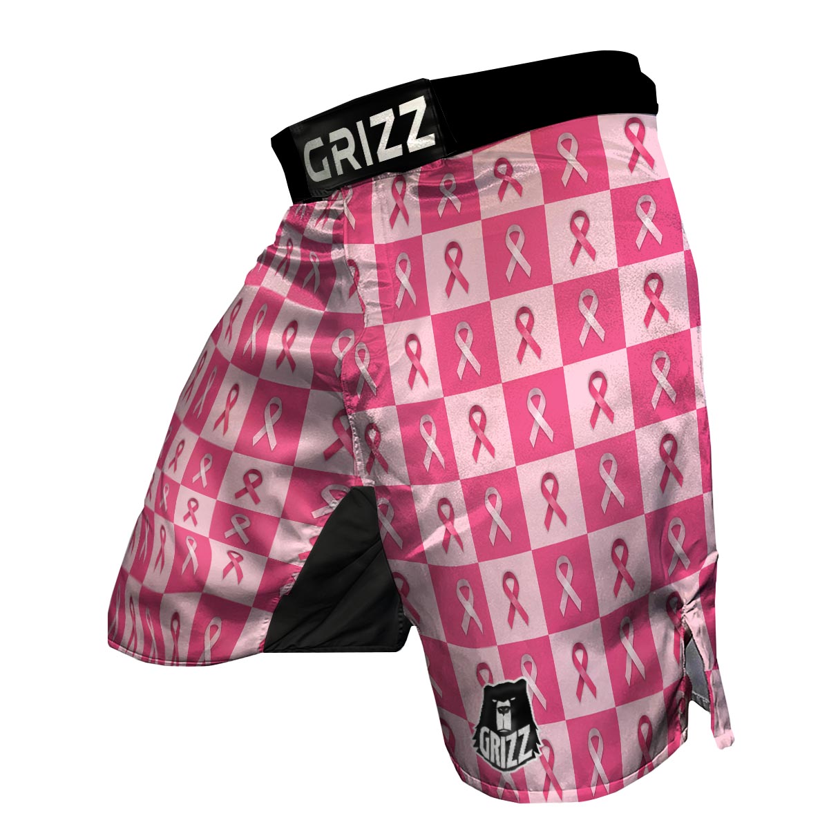 Breast Cancer Awareness Pink Ribbon Pattern Print MMA Shorts-grizzshop