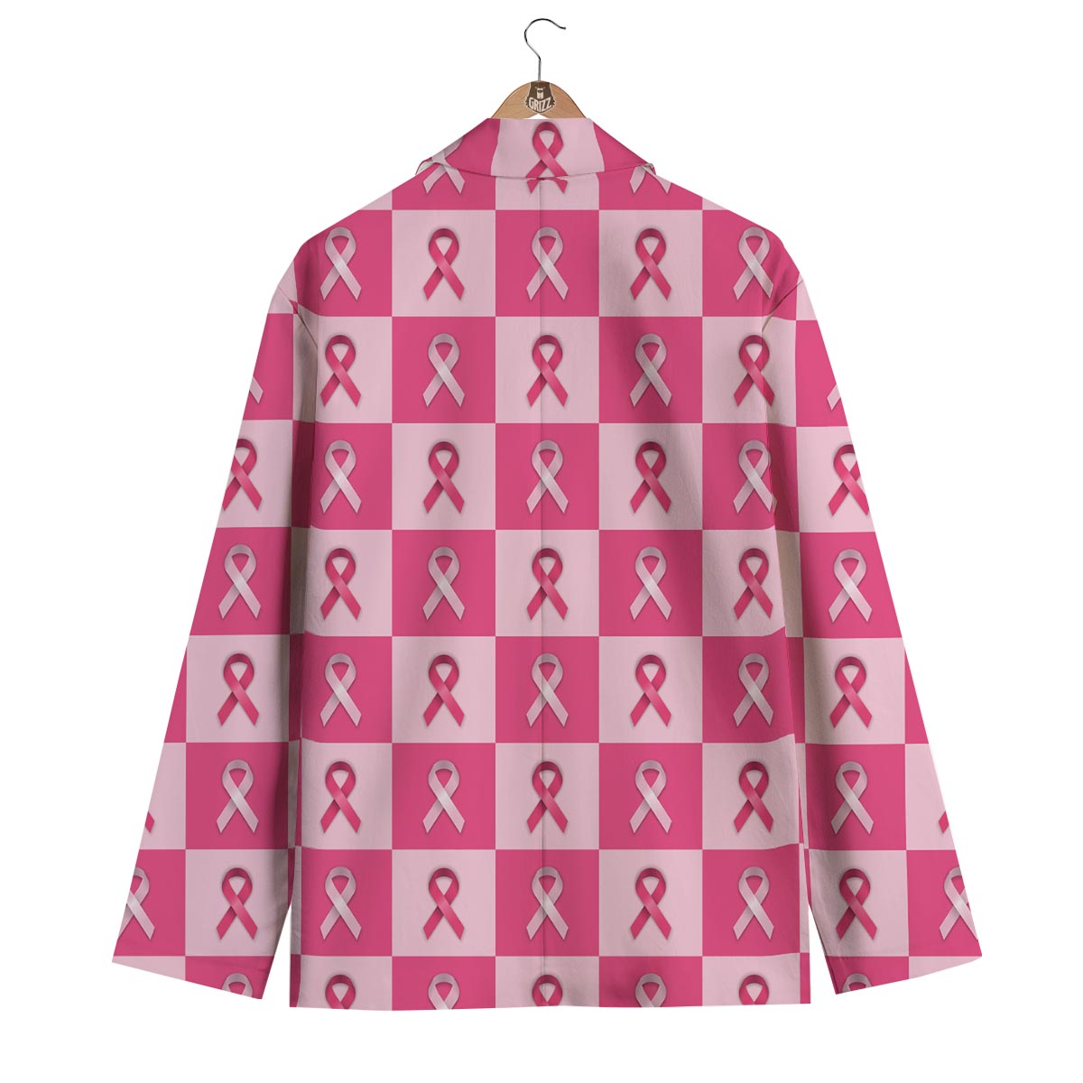 Breast Cancer Awareness Pink Ribbon Pattern Print Men's Blazer-grizzshop