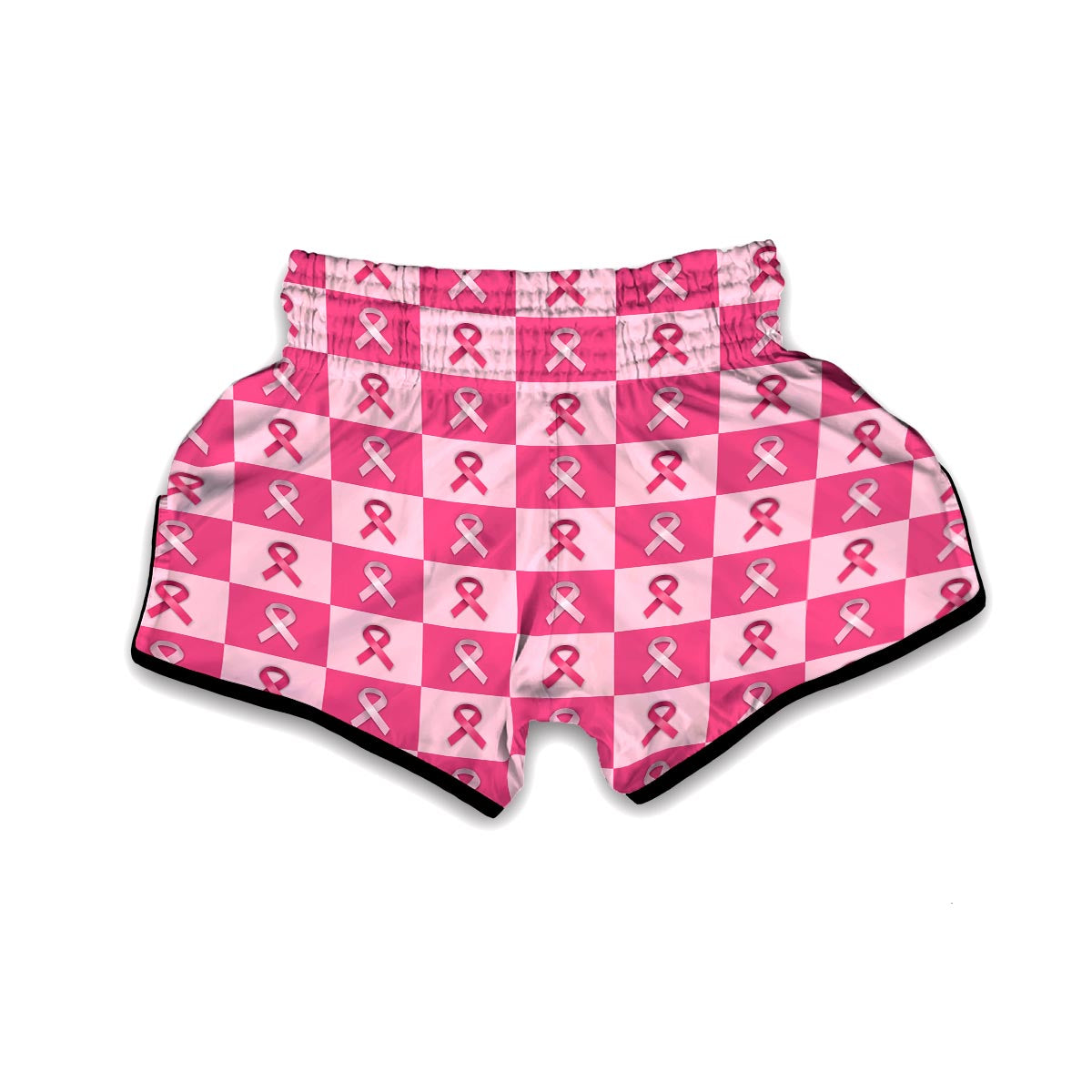 Breast Cancer Awareness Pink Ribbon Pattern Print Muay Thai Boxing Shorts-grizzshop