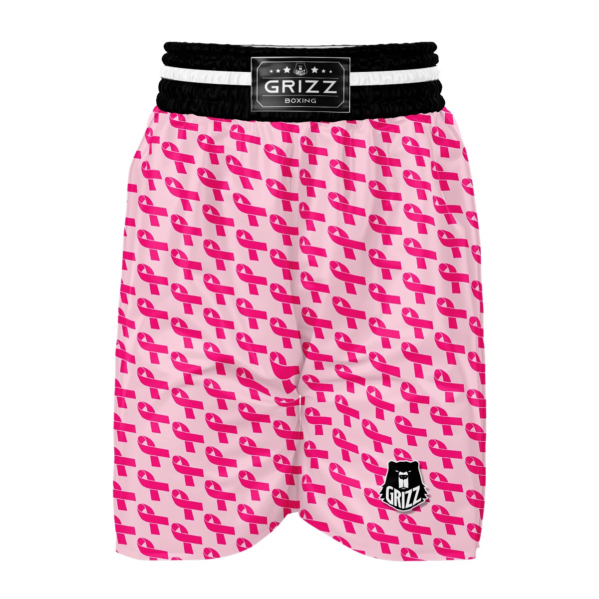 Breast Cancer Awareness Pink Ribbon Print Pattern Boxing Shorts-grizzshop