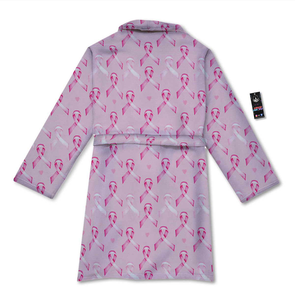 Breast Cancer Awareness Print Pattern Bathrobe-grizzshop