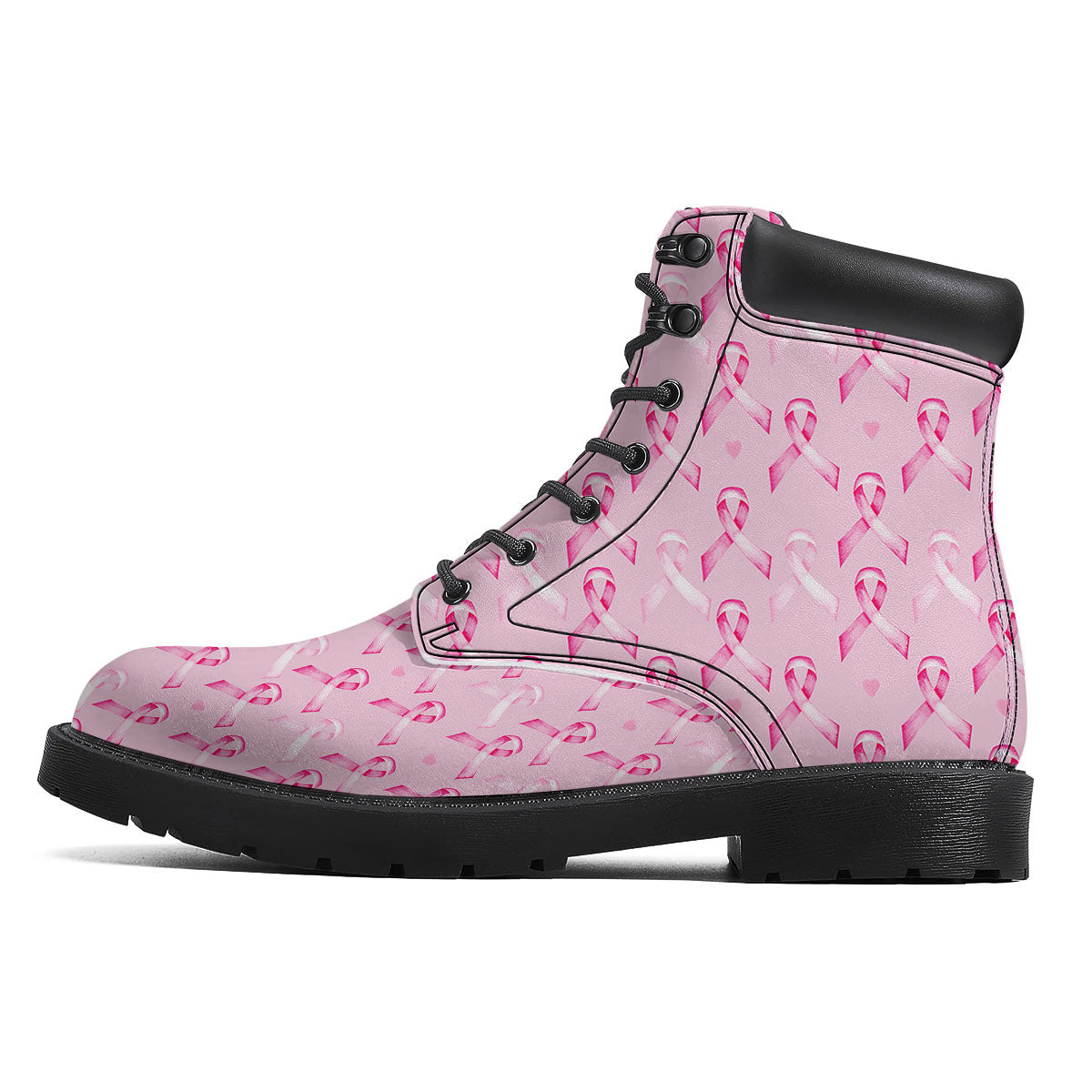 Breast Cancer Awareness Print Pattern Boots-grizzshop