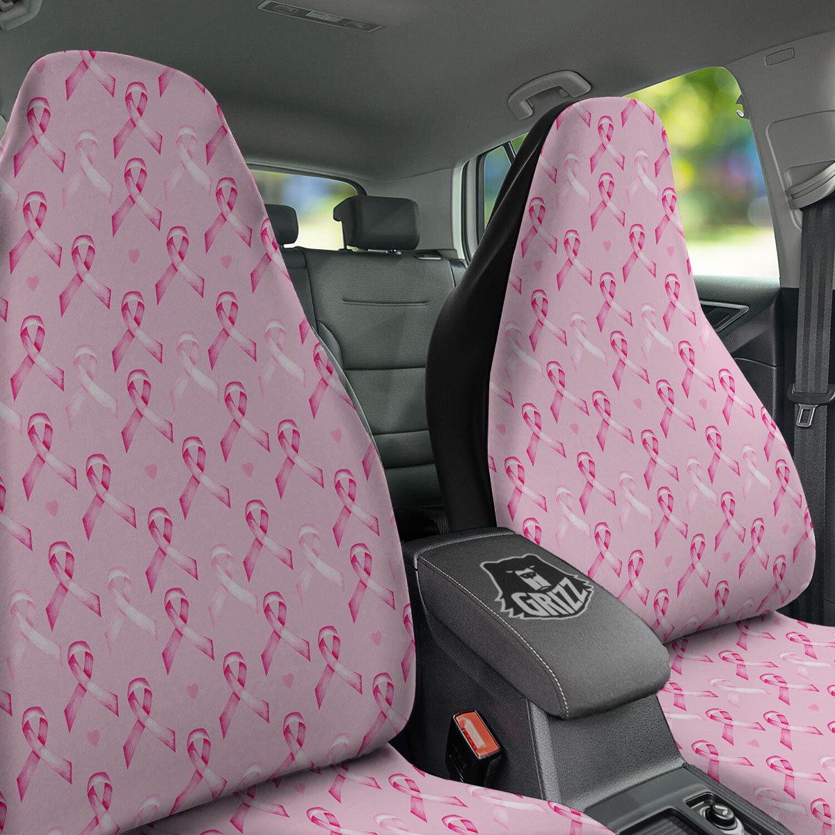 Breast Cancer Awareness Print Pattern Car Seat Covers-grizzshop